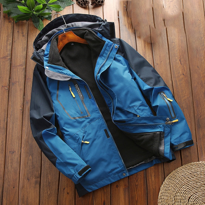 LSM-121 Men Autumn And Winter Jackets Grab Fleece Inner Lining Outdoor Hiking Clothes, L, XL, 2XL, 3XL