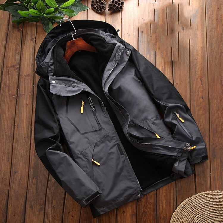 LSM-121 Men Autumn And Winter Jackets Grab Fleece Inner Lining Outdoor Hiking Clothes, L, XL, 2XL, 3XL