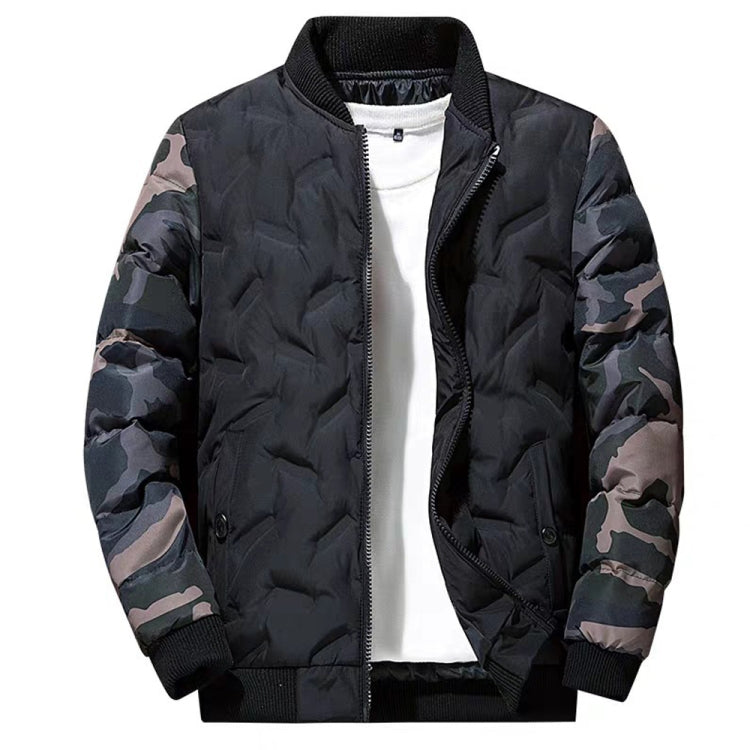 Men Jacket Winter Down Cotton Jacket Camouflage Baseball Jacket, M, L, XL, 2XL, 3XL, 4XL, 5XL