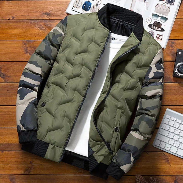 Men Jacket Winter Down Cotton Jacket Camouflage Baseball Jacket, M, L, XL, 2XL, 3XL, 4XL, 5XL