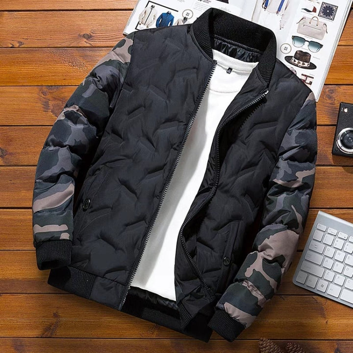 Men Jacket Winter Down Cotton Jacket Camouflage Baseball Jacket, M, L, XL, 2XL, 3XL, 4XL, 5XL