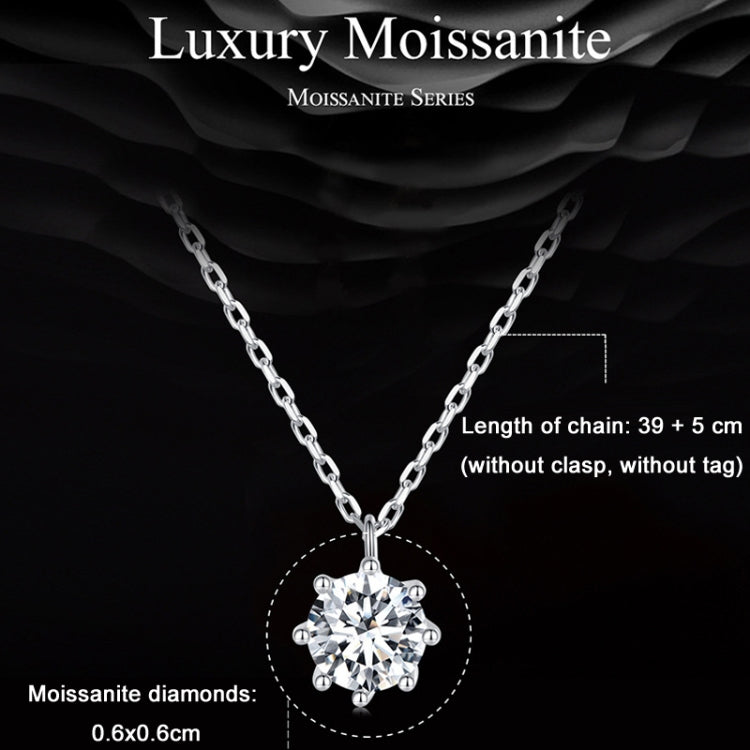 S925 Sterling Silver Sparkling O Chain Necklace Moissanite Pendant, MSN003