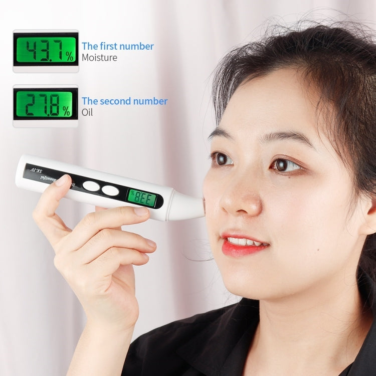 HS-018 LCD Display Skin Analyzer Skin Moisture Tester Skin Oil Test Meter, HS-018