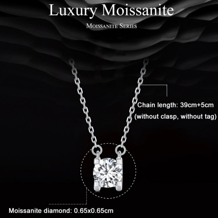 Sterling Silver S925 Sparkling Moissanite Pendant White Gold Plated Necklace, MSN005