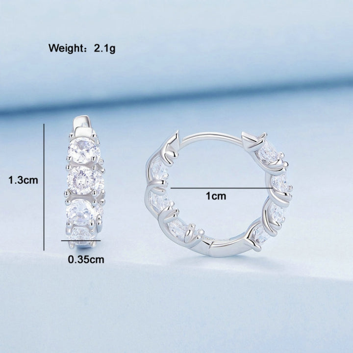 Sterling Silver S925 Zirconia Budding Flower Earrings, BSE734