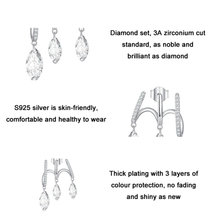 Sterling Silver S925 Multi-layered Tasseled Spirit Branch Earrings, BSE738