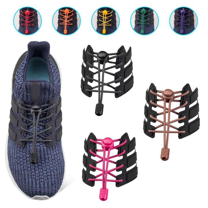 1pair Spring Buckle Lazy Elastic Shoelaces For Adults And Children, 110cm Green, 110cm Fluorescence Green, 110cm Purple, 110cm Fluorescence Orange, 110cm Sapphire Blue, 110cm Fluorescent Yellow, 110cm Blue, 110cm White, 110cm Shallow Pink, 110cm  Black