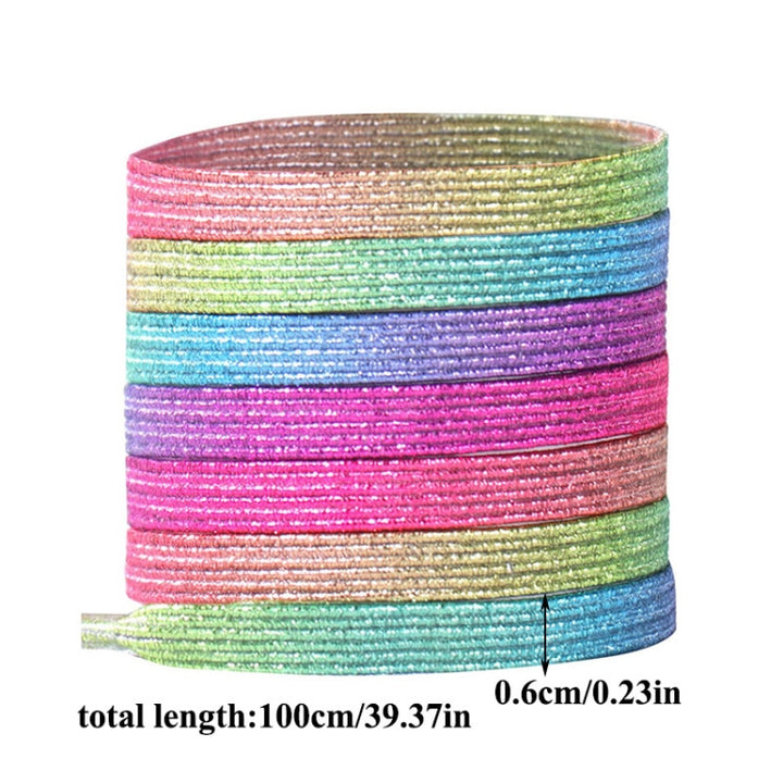 3pairs Elastic No Tie Shoelaces Metal Lock Dazzling Color Laces, 100cm