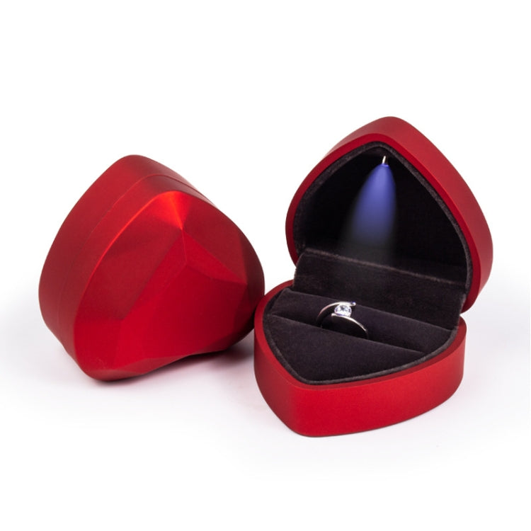 017015-20 Heart-shaped LED Light Ring Necklace Storage Box without Jewelry, Spec:, Ring(Pink), Pendant(White), Pendant(Red), Pendant(Gold), Pendant(Blue), Pendant(Black), Ring(White), Pendant(Pink), Ring(Red), Ring(Gold), Ring(Blue), Ring(Black)