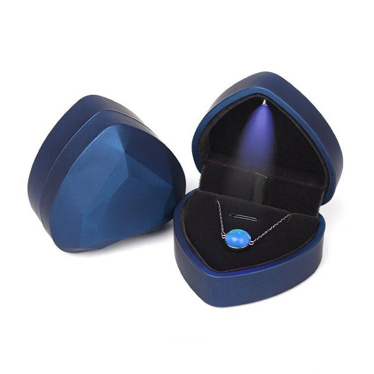 017015-20 Heart-shaped LED Light Ring Necklace Storage Box without Jewelry, Spec:, Ring(Pink), Pendant(White), Pendant(Red), Pendant(Gold), Pendant(Blue), Pendant(Black), Ring(White), Pendant(Pink), Ring(Red), Ring(Gold), Ring(Blue), Ring(Black)