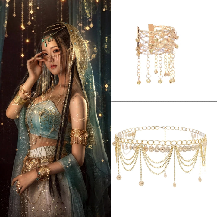 Portrait Shooting Jewelry Dance Performance Accessories,Spec:, Bracelet Golden, Bracelet Silver, Bracelet Red, Waist Chain A, Waist Chain B, Waist Chain C, Waist Chain D, Waist Chain E, Waist Chain F, Waist Chain G, Waist Chain H, Waist Chain I