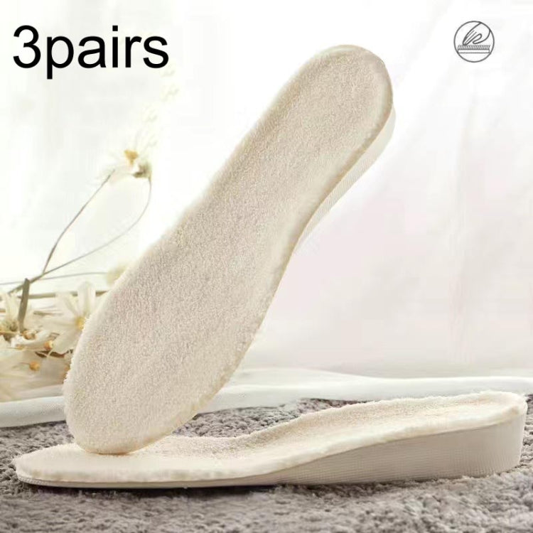 3pairs Winter Velvet Insoles Warm Inner Height Increase Insoles, 1.5cm Beige, 2.5cm Beige