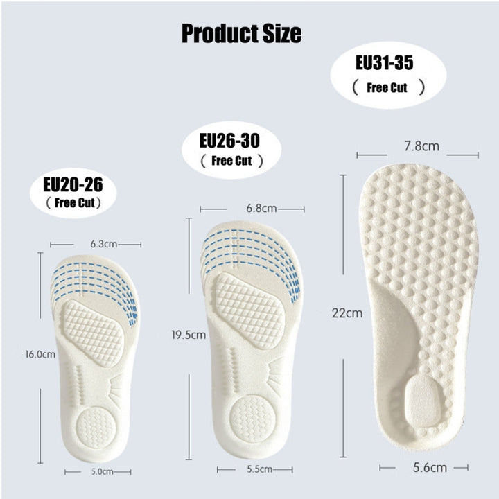 6pairs Children Foam Insoles Soft Breathable Cuttable Sports Insoles, Basic Model, Upgrade