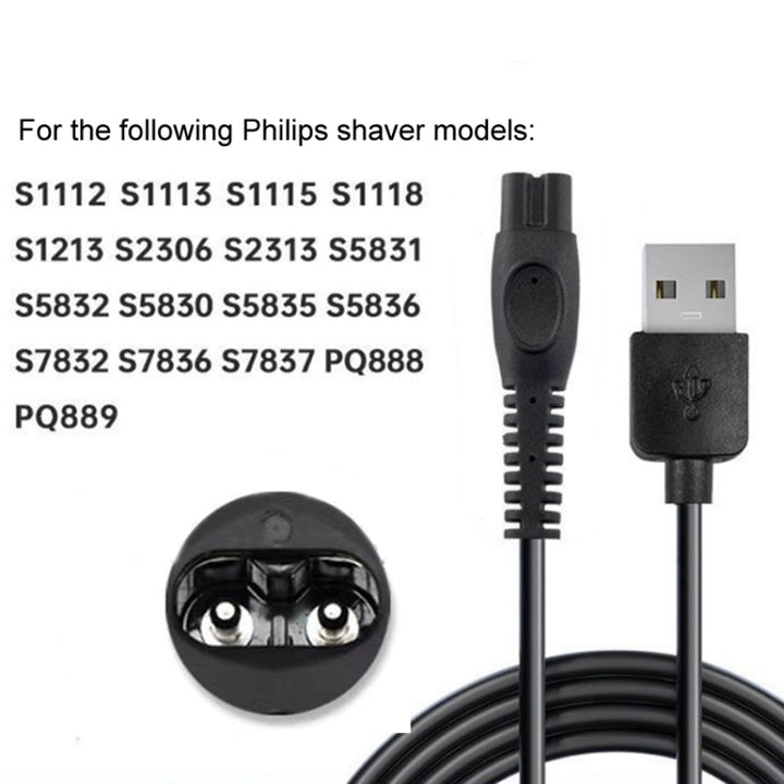 For Philips Electric Shaver PQ888 889 4pcs 5V USB Charging Cable, 4pcs PQ888 USB Plug