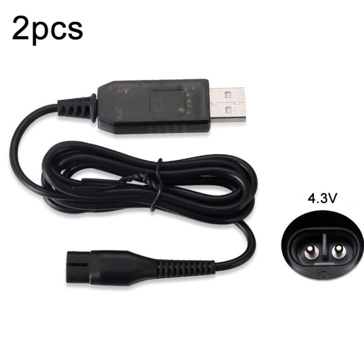 2pcs A00390 4.3V USB Charger Power Cord for PHILIPS Shaver RQ310 S510 YQ300 S100, 2pcs A00390 USB Plug