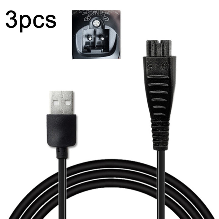 3pcs 4.8V 1.25A USB Charging Cable for Panasonic Electric Shaver ES-LM31 ES-PLM3B, 4.8V 1.25A USB Plug