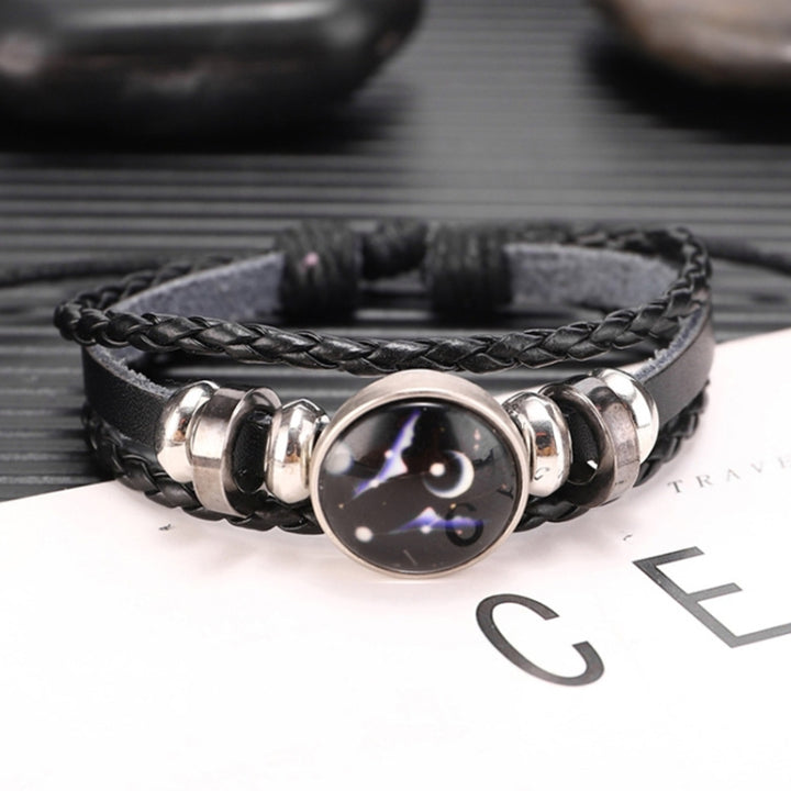 Twelve Constellations Multilayer Beaded Cowhide Bracelet, Style: Virgo Ordinary, Bracelet Sagittarius Ordinary, Bracelet Aries Luminous, Bracelet Aries Ordinary, Bracelet Pisces Luminous, Bracelet Taurus Ordinary, Bracelet Taurus Luminous