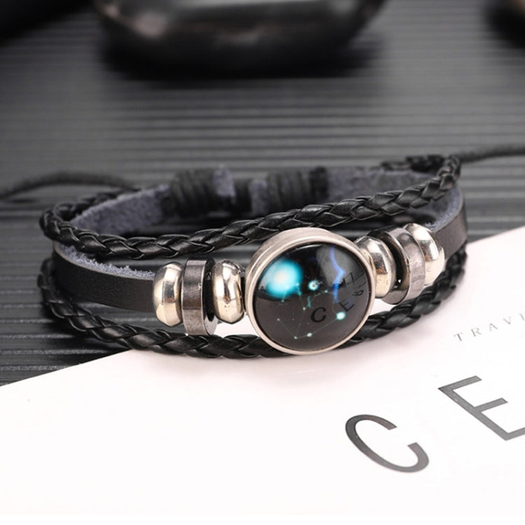 Twelve Constellations Multilayer Beaded Cowhide Bracelet, Style: Virgo Ordinary, Bracelet Sagittarius Ordinary, Bracelet Aries Luminous, Bracelet Aries Ordinary, Bracelet Pisces Luminous, Bracelet Taurus Ordinary, Bracelet Taurus Luminous