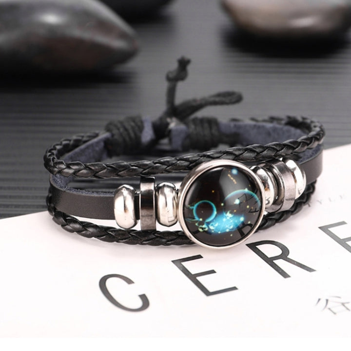 Twelve Constellations Multilayer Beaded Cowhide Bracelet, Style: Virgo Ordinary, Bracelet Sagittarius Ordinary, Bracelet Aries Luminous, Bracelet Aries Ordinary, Bracelet Pisces Luminous, Bracelet Taurus Ordinary, Bracelet Taurus Luminous