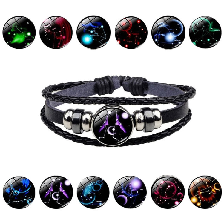 Twelve Constellations Multilayer Beaded Cowhide Bracelet, Style: Virgo Ordinary, Bracelet Sagittarius Ordinary, Bracelet Aries Luminous, Bracelet Aries Ordinary, Bracelet Pisces Luminous, Bracelet Taurus Ordinary, Bracelet Taurus Luminous