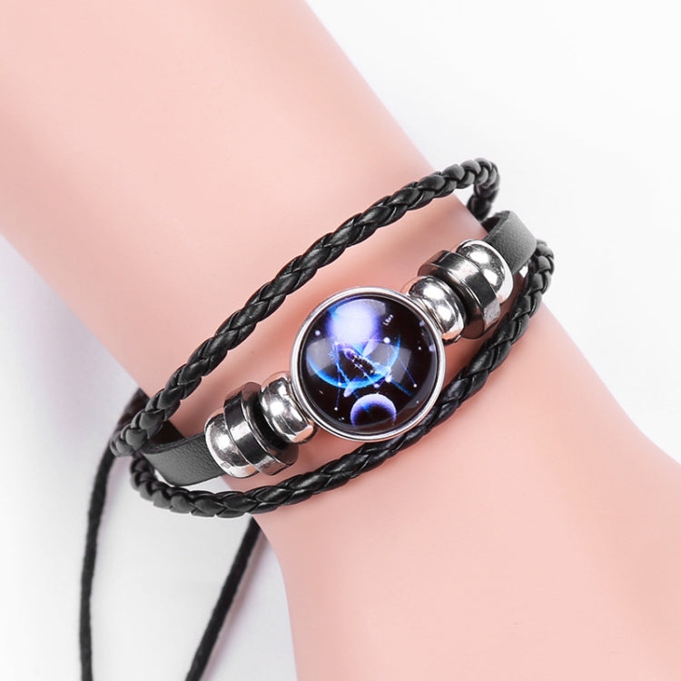 Twelve Constellations Multilayer Beaded Cowhide Bracelet, Style: Virgo Ordinary, Bracelet Sagittarius Ordinary, Bracelet Aries Luminous, Bracelet Aries Ordinary, Bracelet Pisces Luminous, Bracelet Taurus Ordinary, Bracelet Taurus Luminous