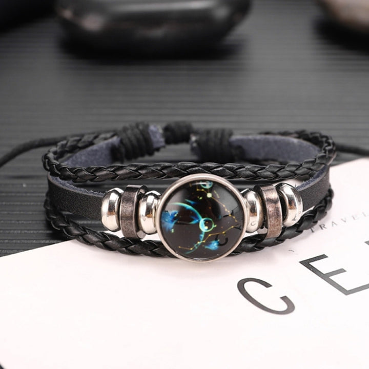 Twelve Constellations Multilayer Beaded Cowhide Bracelet, Style: Virgo Ordinary, Bracelet Sagittarius Ordinary, Bracelet Aries Luminous, Bracelet Aries Ordinary, Bracelet Pisces Luminous, Bracelet Taurus Ordinary, Bracelet Taurus Luminous