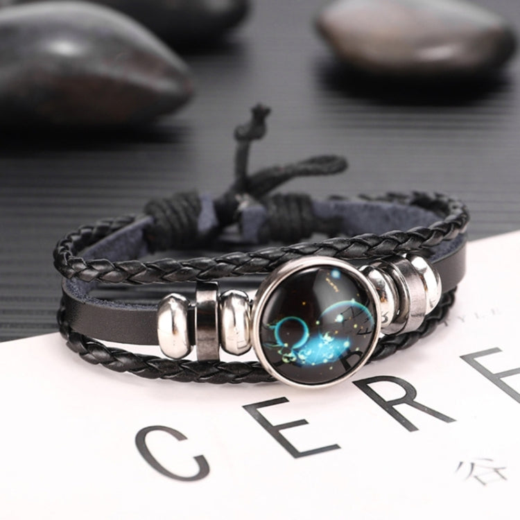 Twelve Constellations Multilayer Beaded Cowhide Bracelet, Style: Virgo Ordinary, Bracelet Sagittarius Ordinary, Bracelet Aries Luminous, Bracelet Aries Ordinary, Bracelet Pisces Luminous, Bracelet Taurus Ordinary, Bracelet Taurus Luminous