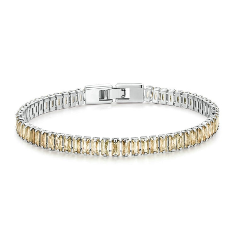 Sparkling Cubic Zirconia Bracelet Gold Plated Copper Jewelry, YIB055-17L, YIB055-19L, YIB055-17LCP, YIB055-19LCP, YIB055-17LVT, YIB055-19LVT