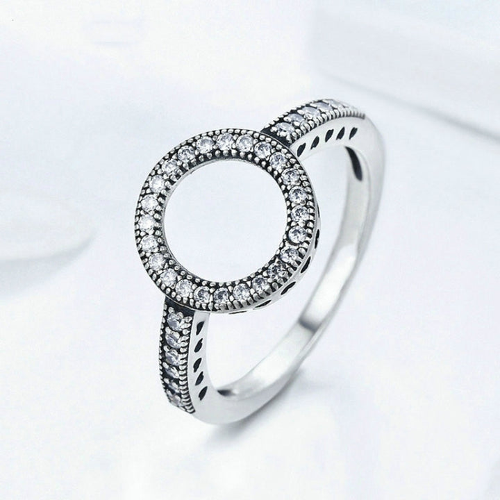 2 PCS Alloy Lucky Circle Diamond Halo Rings, 6, 7, 8, 9, 10