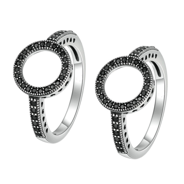 2 PCS Alloy Lucky Circle Diamond Halo Rings, 6, 7, 8, 9, 10