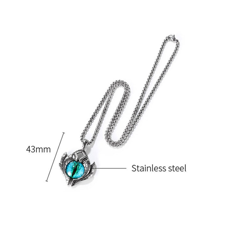 1926 Retro Demon Eyes Men Titanium Steel Necklace, Style:, Single Pendant, Pendant+3x55cm Matching Chain, Pendant+4x70cm Matching Chain