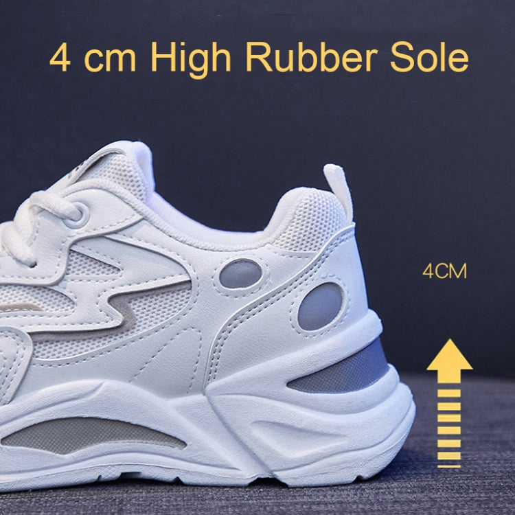 811-1 Spring Breathable Casual Shoes Leather-paneled Mesh Ladies Sports Shoes, 35, 36, 37, 38, 39, 40