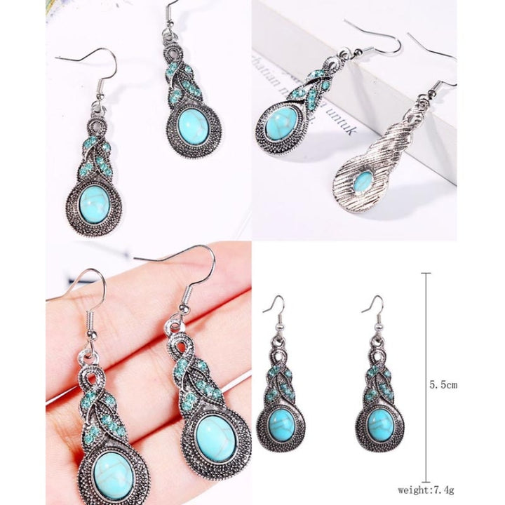 Turquoise Ethnic Style Earrings Temperament Simple Vintage Earrings, E1911-7, E1911-8, E1911-9, E1911-10, E1911-11, E1911-12, E1911-13, E1911-14, E1911-15, E2203-3, E2204-6, E2204-7