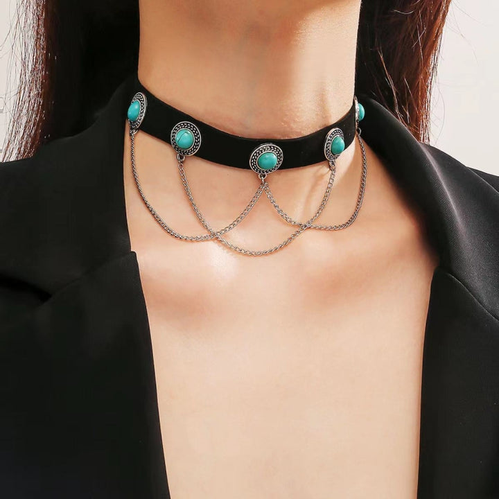 Punk Vintage Velvet Clavicle Chain Metal Rock Necklace, Spec:, N2211-8, N2211-9, N2211-10, N2211-12, N2211-11