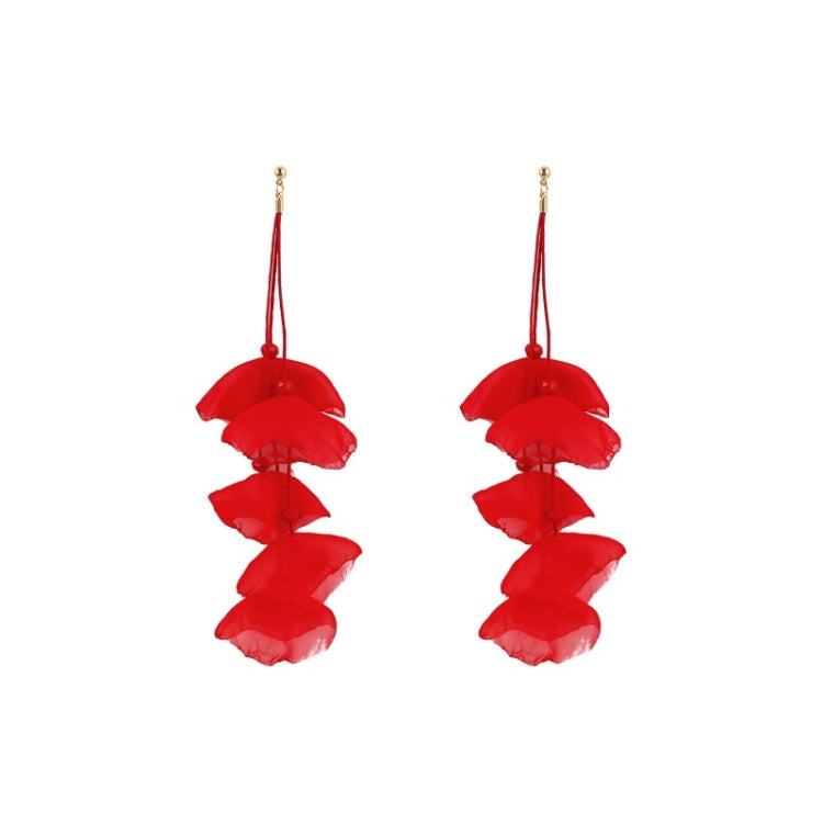 Long Exaggerated Fabric Art Handmade Petal Earrings, E1908-21 Blue, E1908-22 Yellow, E1908-23 Red, E1908-24 Pink, E1908-25 Black, E1908-26 White, E1908-27 Blue, E1908-28 Red, E1908-29 Black, E1908-30 Yellow, E1908-31 Pink, E1908-32 White, E1908-33 Black