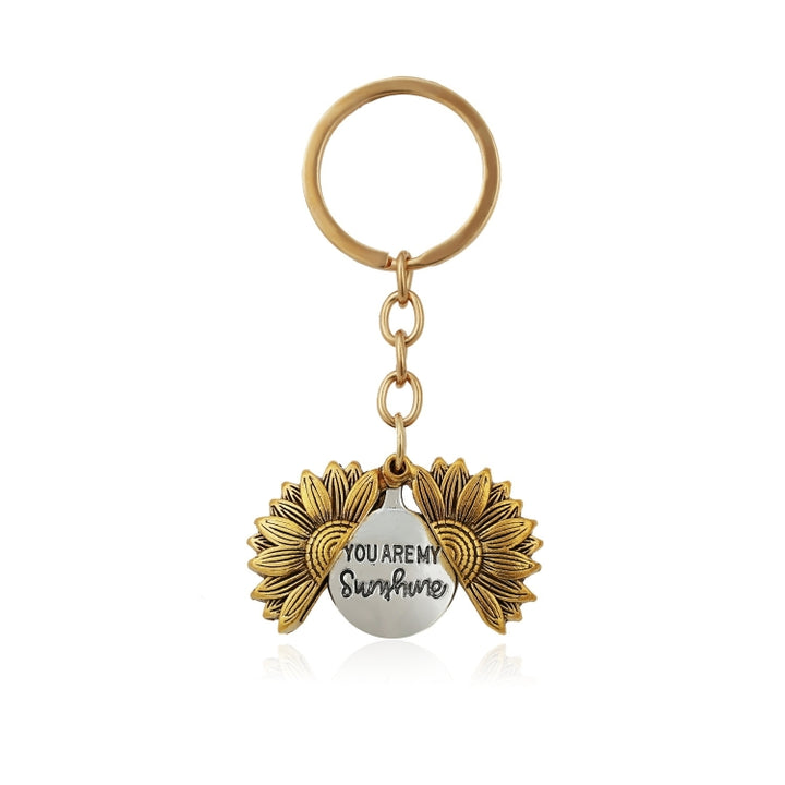 Alloy Sunflowers Shape Can Open Double Side Engraving Accessories Pendant, N2003-27 Ancient Gold Keychain, N2003-28 Ancient Gold Keychain, N2003-22 Ancient Gold Necklace, N2003-23 Ancient Silver Necklace