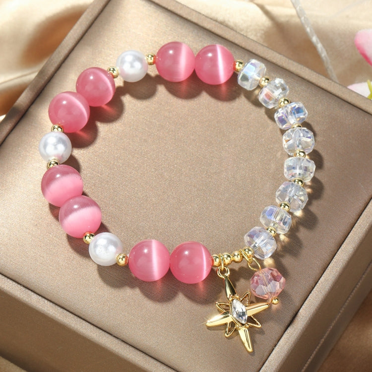 Crystal Beaded Bracelet Ladies Natural Crystal Bracelet, S2207-1 AB Transparent, S2204-1 Pink, S2203-5 Purple, S2204-3 Pink Opal, S2204-2 Blue Opal, S2204-6 Orange+Butterfly, S2204-7 White+Butterfly, S2204-5 Pink Opal, S2203-4 Water Blue+Dolphin