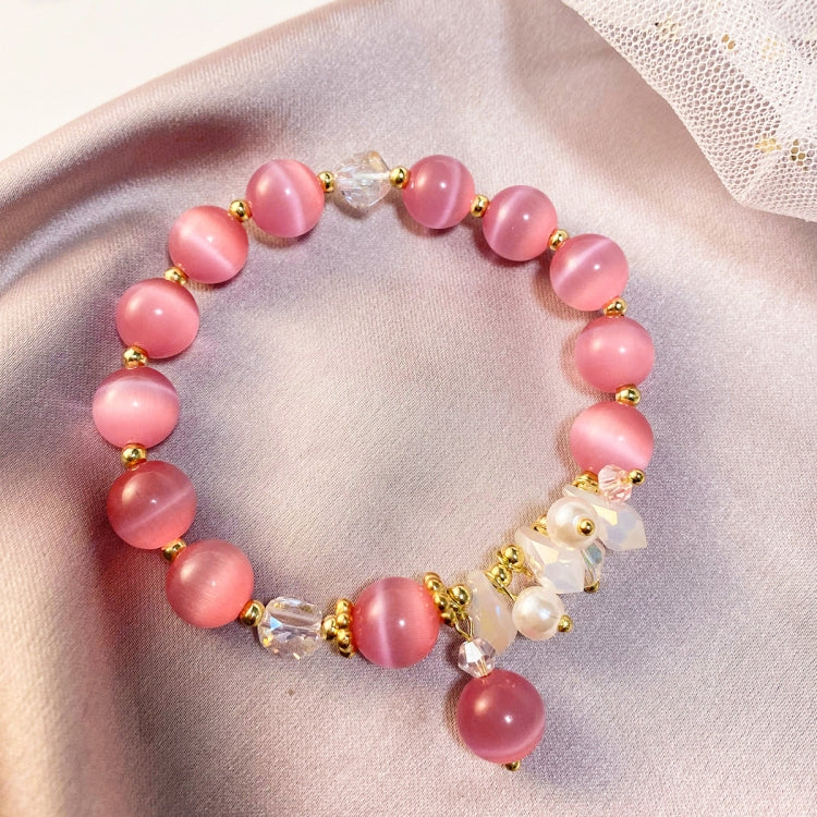 Crystal Beaded Bracelet Ladies Natural Crystal Bracelet, S2207-1 AB Transparent, S2204-1 Pink, S2203-5 Purple, S2204-3 Pink Opal, S2204-2 Blue Opal, S2204-6 Orange+Butterfly, S2204-7 White+Butterfly, S2204-5 Pink Opal, S2203-4 Water Blue+Dolphin