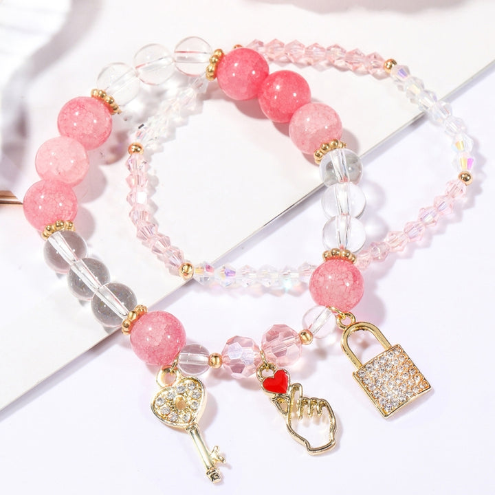 Crystal Beaded Bracelet Ladies Natural Crystal Bracelet, S2207-1 AB Transparent, S2204-1 Pink, S2203-5 Purple, S2204-3 Pink Opal, S2204-2 Blue Opal, S2204-6 Orange+Butterfly, S2204-7 White+Butterfly, S2204-5 Pink Opal, S2203-4 Water Blue+Dolphin