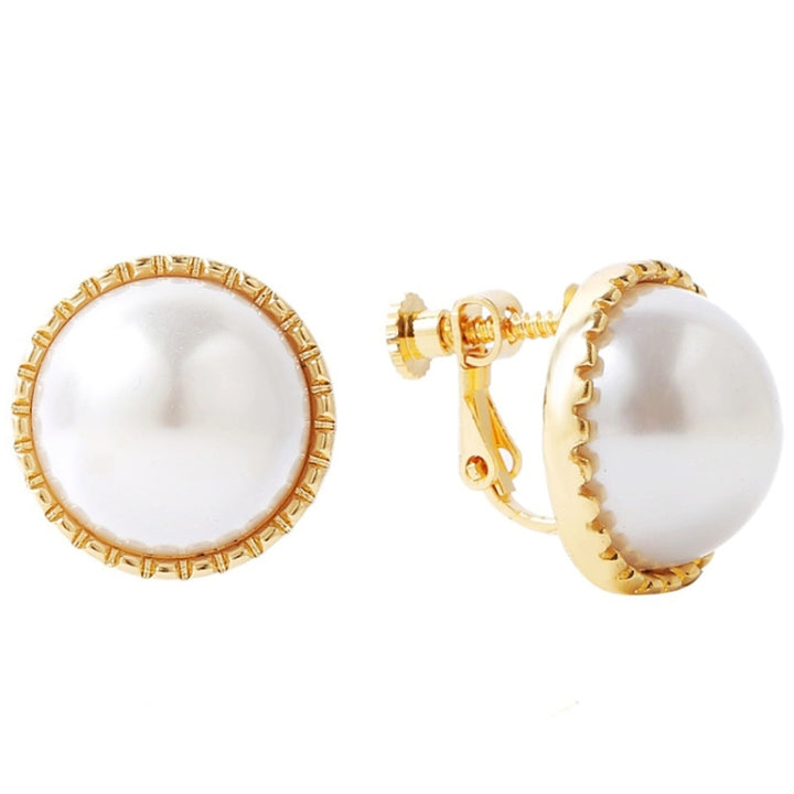 Baroque Earrings Pearl Ear Clip Women Without Ear Piercing, 1202 Long Gold, 1201 Long Silver, 0402 Short Gold, 0401 Short Silver, E2109-7 Half Round, E2109-8 Half Ellipse, E2109-10 Leaf Model, E2109-11 Five Small Pearls, E2109-14 Small Pearl