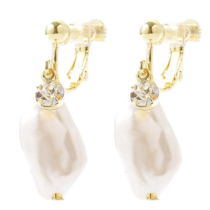 Baroque Earrings Pearl Ear Clip Women Without Ear Piercing, 1202 Long Gold, 1201 Long Silver, 0402 Short Gold, 0401 Short Silver, E2109-7 Half Round, E2109-8 Half Ellipse, E2109-10 Leaf Model, E2109-11 Five Small Pearls, E2109-14 Small Pearl