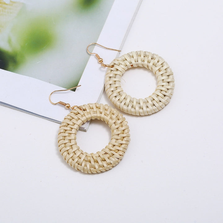 Bamboo Vine Handmade Woven Earrings Bosomia Style Earrings, E2002-1 Ear Hook Circle, E2002-2 Black Frame, E2002-3 Yellow Frame, E2002-4 Blue Frame, E2002-5 Knock Pattern Circle, E2002-6 Knock Pattern Deep Cake, E2002-7 Knock Pattern Water Drop