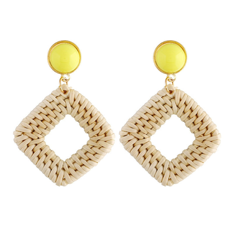 Bamboo Vine Handmade Woven Earrings Bosomia Style Earrings, E2002-1 Ear Hook Circle, E2002-2 Black Frame, E2002-3 Yellow Frame, E2002-4 Blue Frame, E2002-5 Knock Pattern Circle, E2002-6 Knock Pattern Deep Cake, E2002-7 Knock Pattern Water Drop