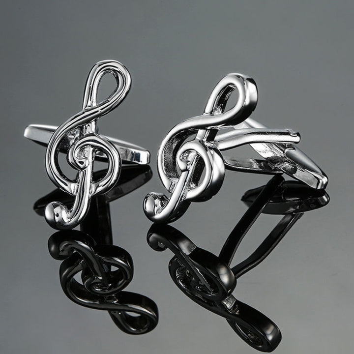 Brass Music Series Instrument Note Cufflinks, Color: Silver Shelf Drum, Silver  Treble Symbol, Gold Treble Symbol, Silver Sax, Gold Sax, Silver Sixteen Notes, Gold Sixteen Notes, Silver Shelf Drum, Red Drum Kit, Silver Piano Keyboard, Gold Piano Keyboard