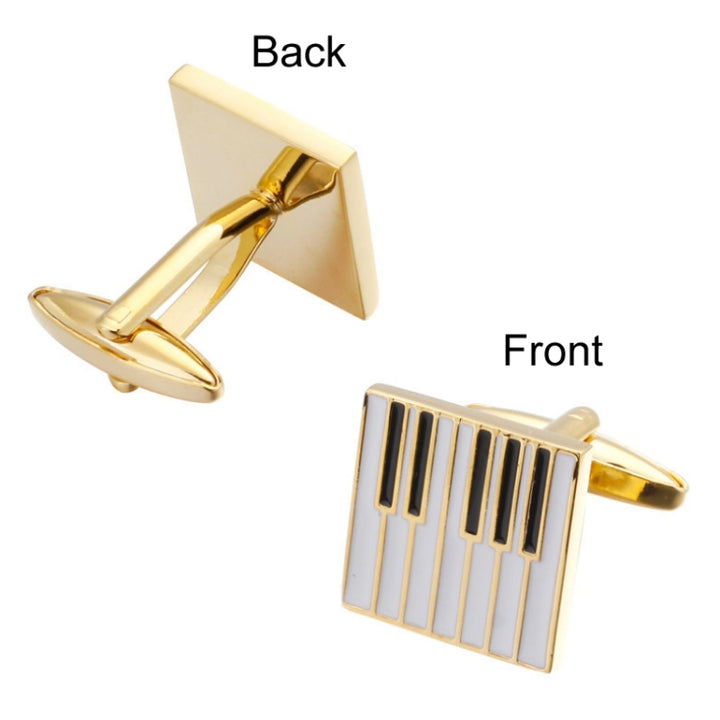 Brass Music Series Instrument Note Cufflinks, Color: Silver Shelf Drum, Silver  Treble Symbol, Gold Treble Symbol, Silver Sax, Gold Sax, Silver Sixteen Notes, Gold Sixteen Notes, Silver Shelf Drum, Red Drum Kit, Silver Piano Keyboard, Gold Piano Keyboard