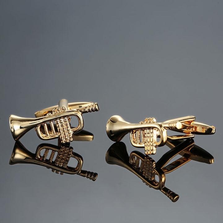 Brass Music Series Instrument Note Cufflinks, Color: Silver Shelf Drum, Silver  Treble Symbol, Gold Treble Symbol, Silver Sax, Gold Sax, Silver Sixteen Notes, Gold Sixteen Notes, Silver Shelf Drum, Red Drum Kit, Silver Piano Keyboard, Gold Piano Keyboard