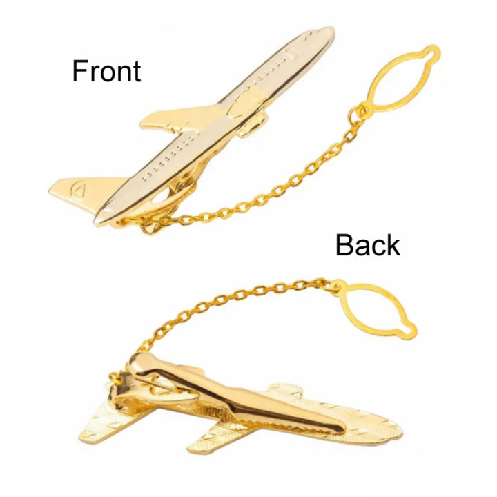 Men Business Formal Wedding Tie Clips, Color: Gold Trumpet, Gold Ship