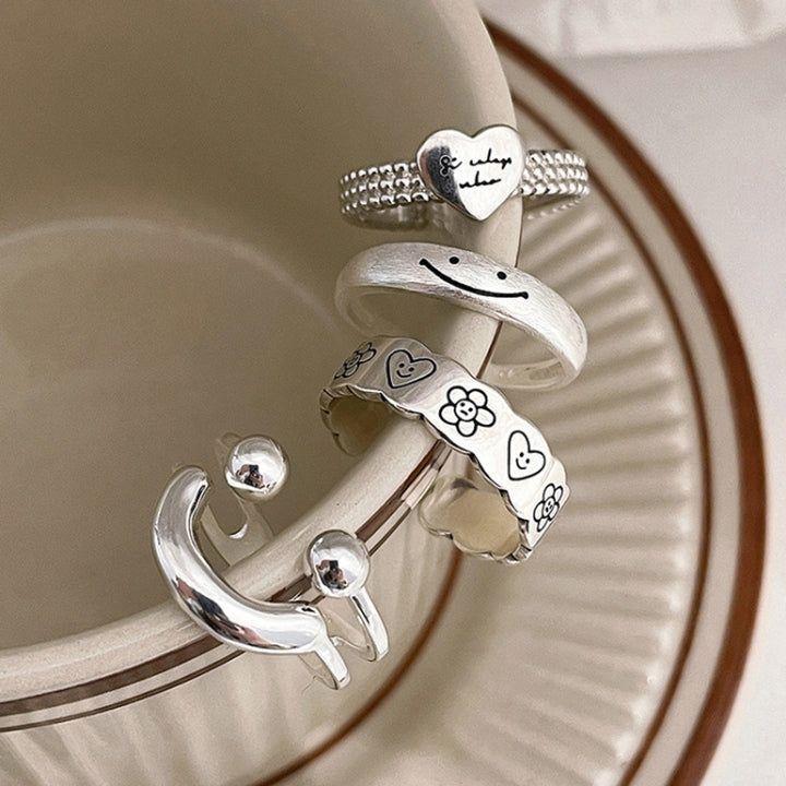 Happy Smile Face Love Wear Combination Ring, J3357, J3520, J3370, J3643, J3664, J3305, J3495, J3595, J3594, J2818, J3494, J3493, J3461, J3462, J1456, J3402, J3381, J3371, J3457, J3456, J3587, J969, J1991, J2105, J2135, J3626, J3610, J3532, J3522, J3534