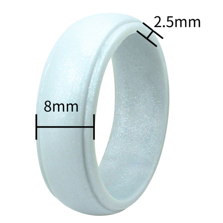 SH800-140 8mm Wide Curved Radian Step Silicone Ring, No.11, No.12, No.13, No.14