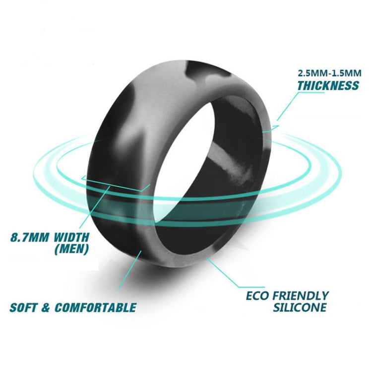 SiR013 8.7mm Curved Outdoor Sports Silicone Ring, No.7, No.8, No.9